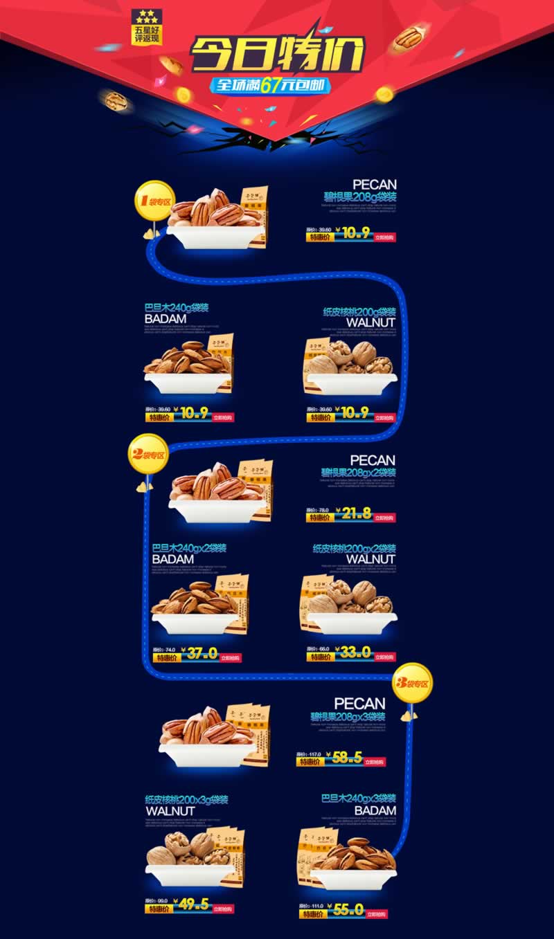 堅果零食小食品網(wǎng)店首頁裝修模板