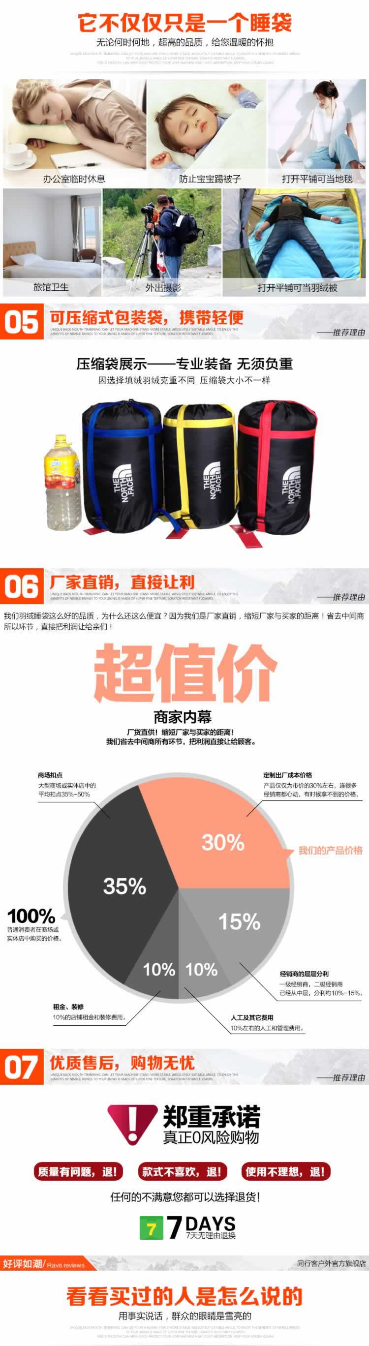 TNF羽絨睡袋戶外保暖野營(yíng)睡袋詳情
